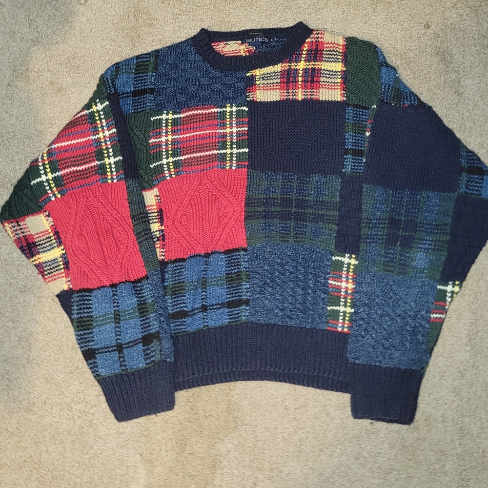 3D Nautica Hand Knit Multi Color Sweater